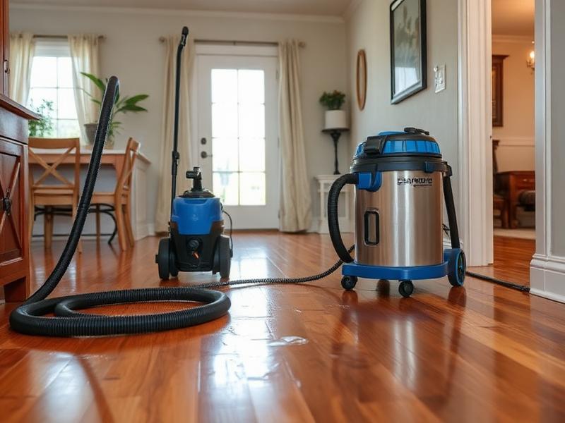 Water extraction on hardwood floor