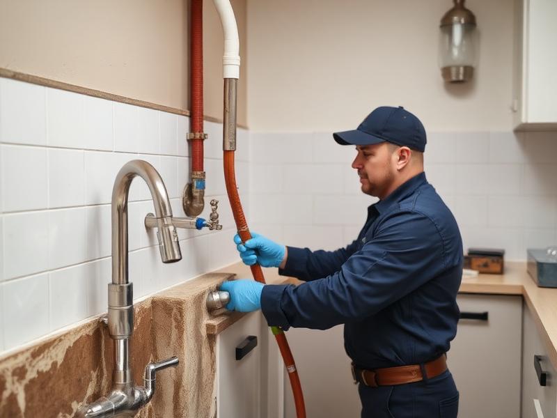Burst pipe repair in kitchen